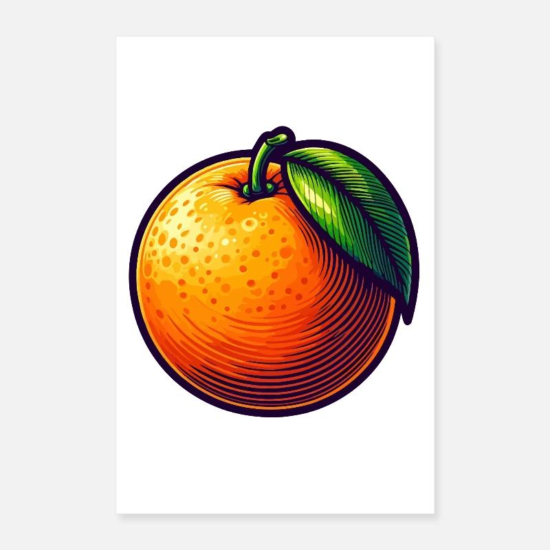Moderne orangefarbene Illustration Poster 40x60 cm