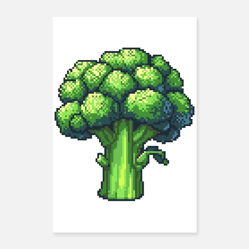 Brocoli Pixel Frais Poster 40 x 60 cm