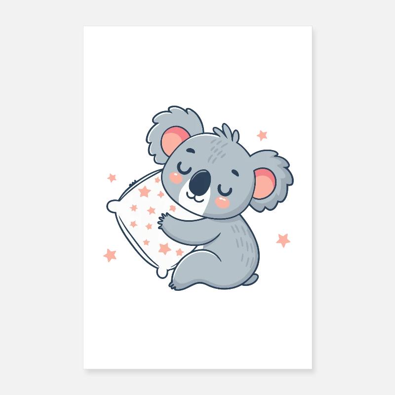 Cuddly Koala Pastel Star Pillow Poster 16" x 24" (40x60 cm)