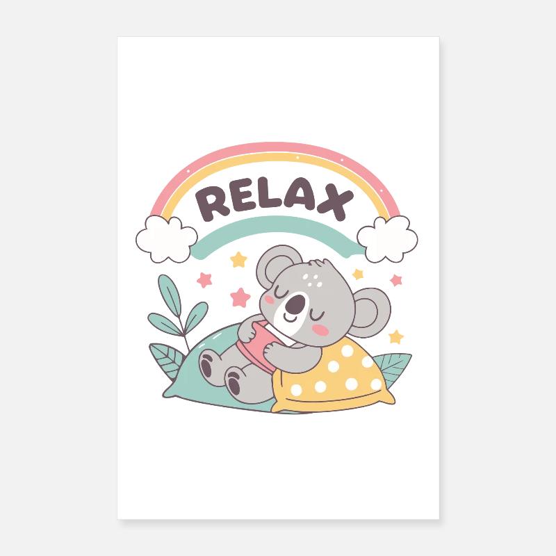 Koala mit süßem Regenbogentraum Poster 40x60 cm