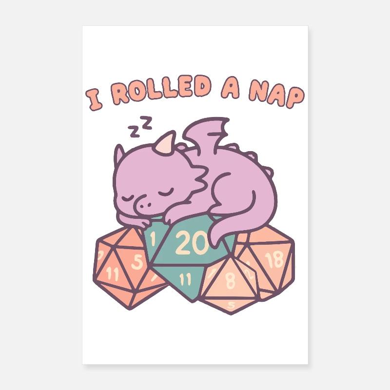 Nickerchen Rollender Drache Poster 40x60 cm