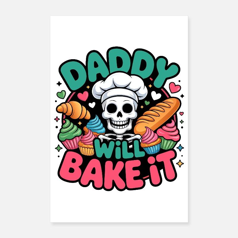 Papa le fera cuire Skeleton Chef Poster 40 x 60 cm