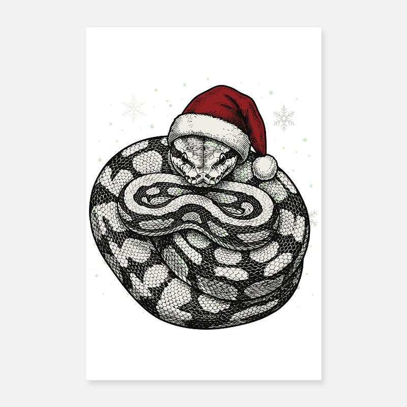 Königspython Weihnachten Ball Python Schlange Poster 40x60 cm