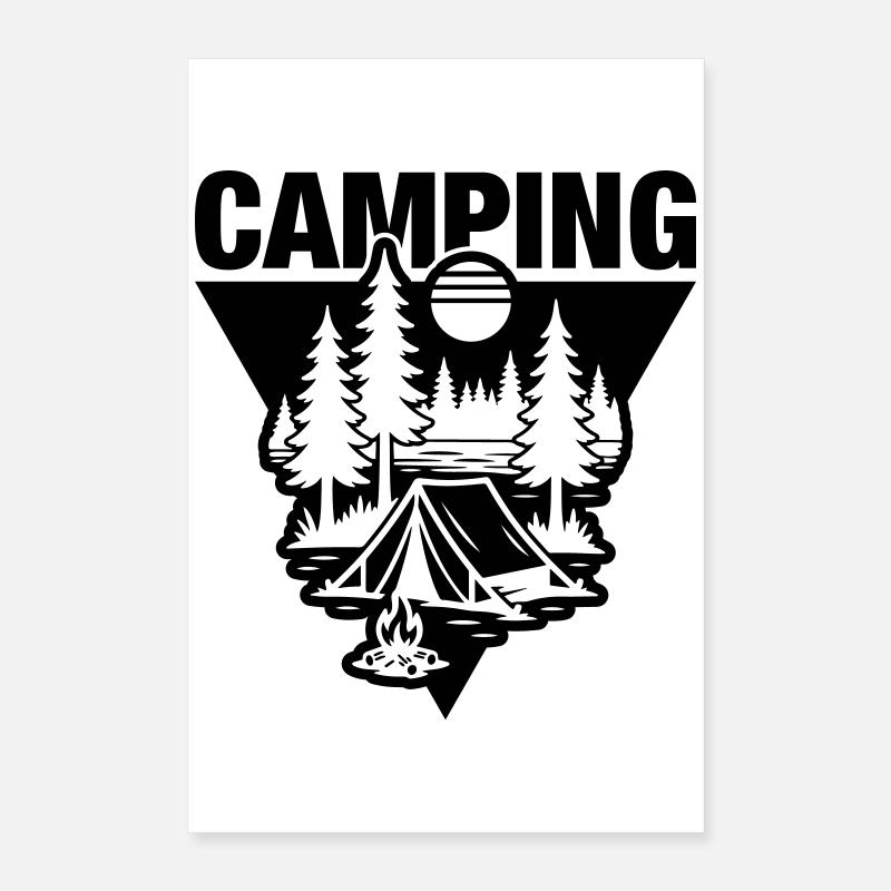 Zelt Camping Symbol Natur Poster 40x60 cm