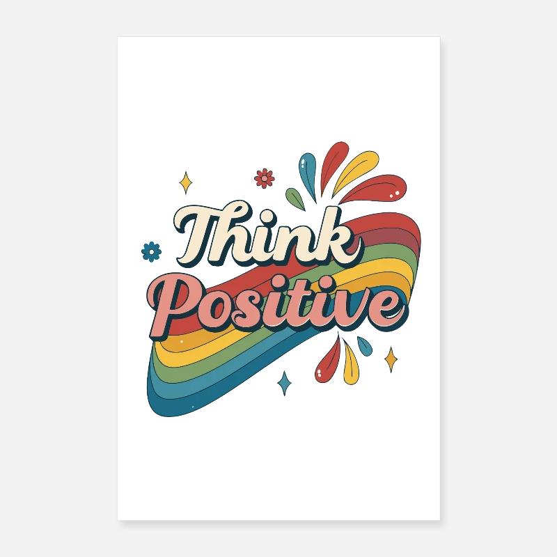 Think Positive Rainbow Poster 16" x 24" (40x60 cm)