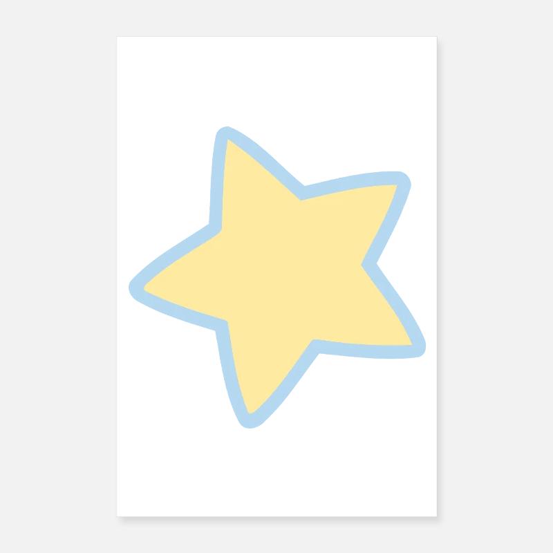 Pastel star with blue outline Poster 16" x 24" (40x60 cm)