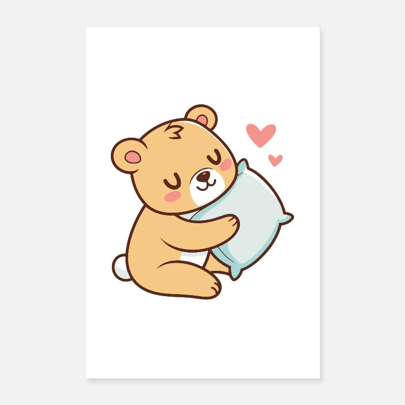 Câlin Doux Ourson Peluche Poster 40 x 60 cm