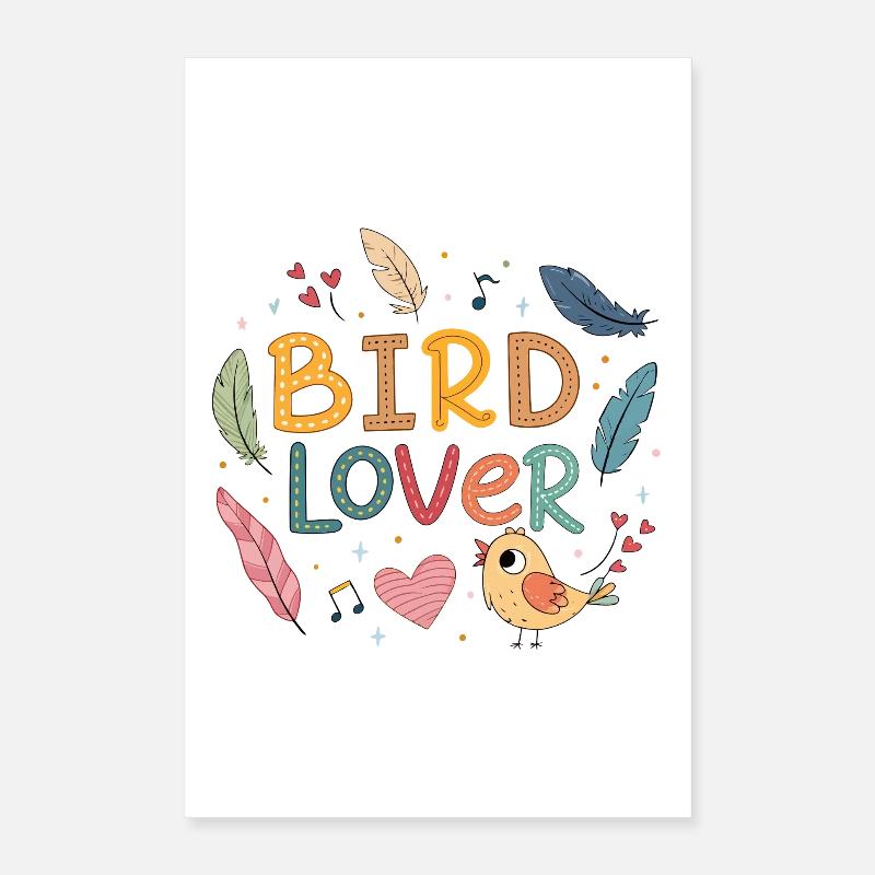 Amoureux des oiseaux Poster 40 x 60 cm
