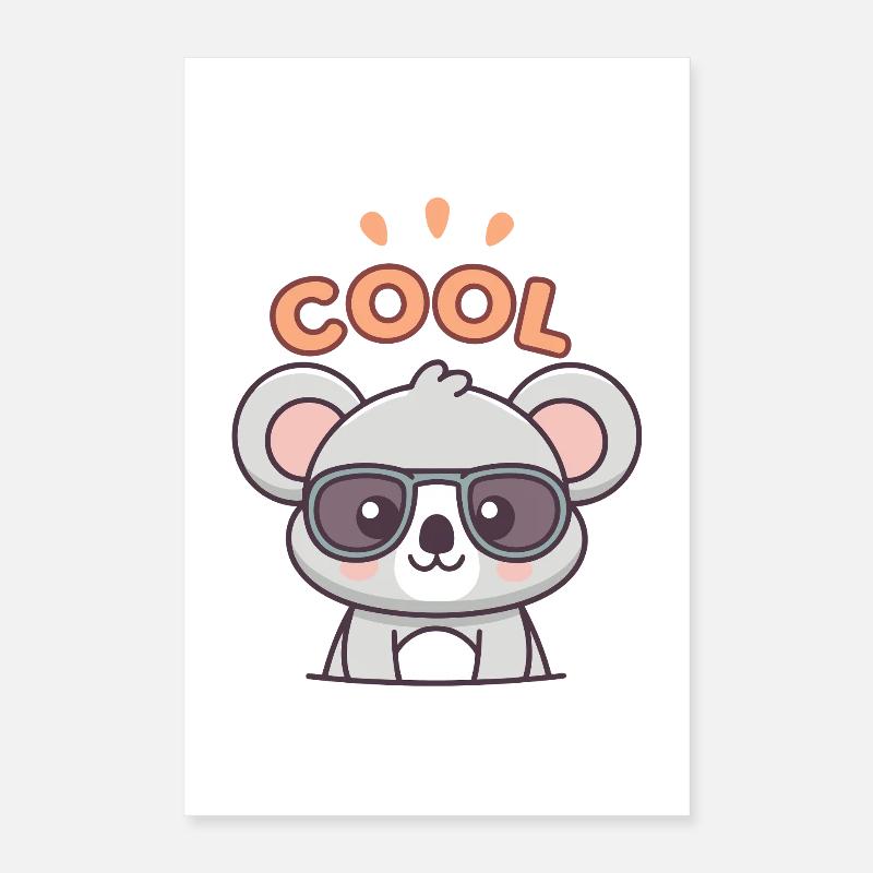 Koala Cool mit dunkler Brille Poster 40x60 cm