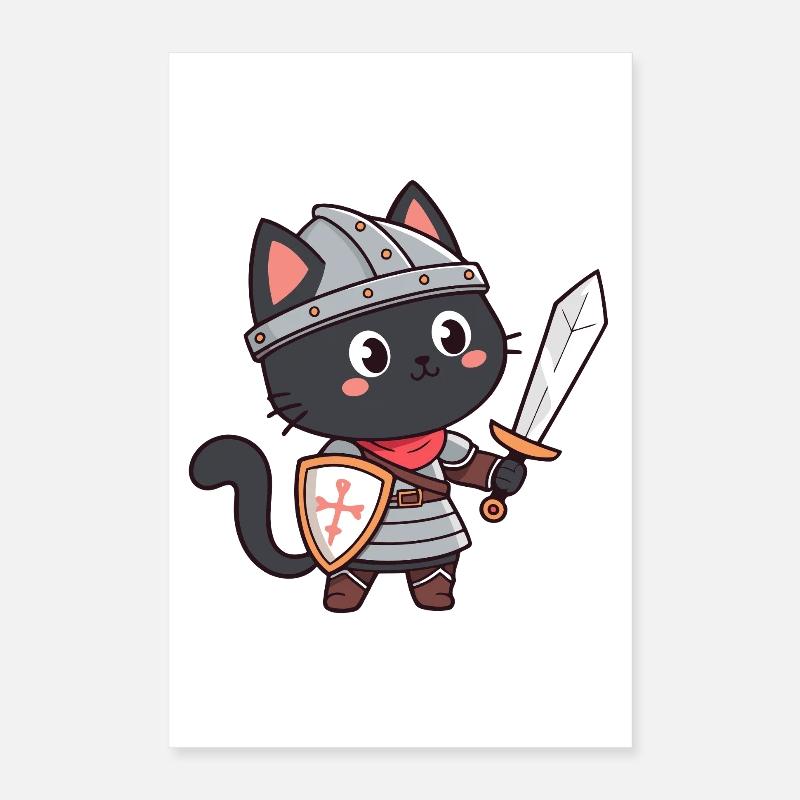 Chat Chevalier Poster 40 x 60 cm