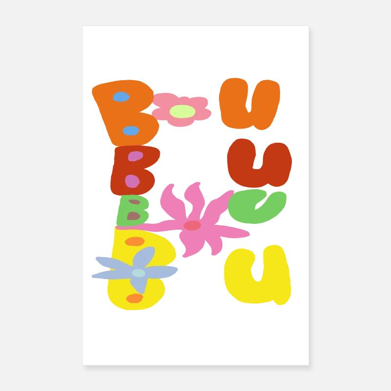 Bubble Bloom Groovy Buchstaben Poster 40x60 cm