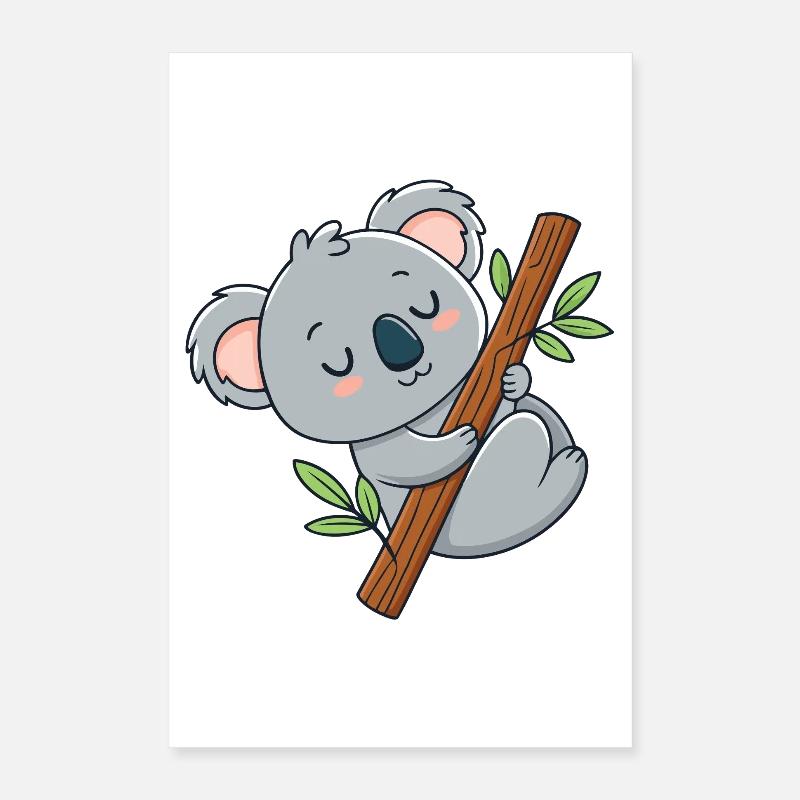 Cuddly koala on branch Poster 16" x 24" (40x60 cm)