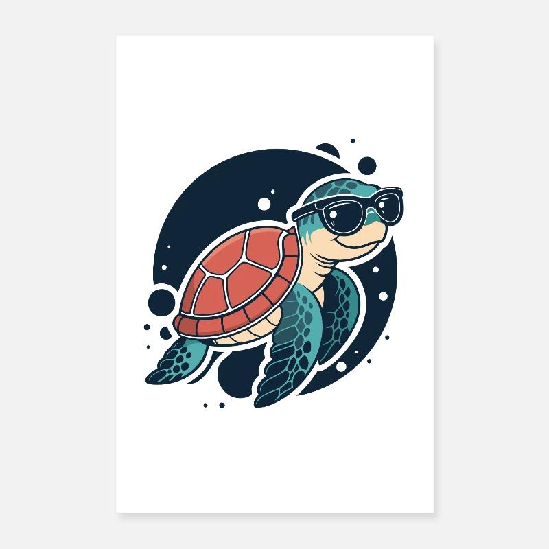 Stylische Schildkröten-Sonnenbrille Poster 40x60 cm