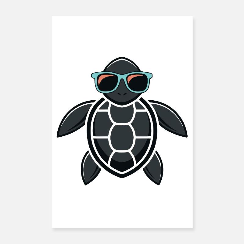 Solar turtle with glasses Poster 16" x 24" (40x60 cm)