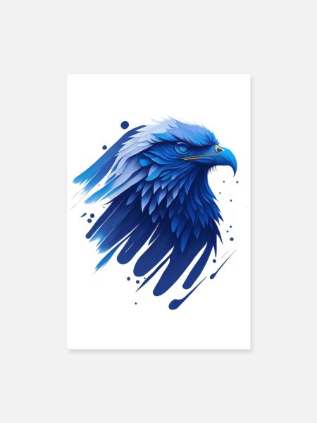 Blue Eagle - Poster 40 x 60 cm - blanc - Devant
