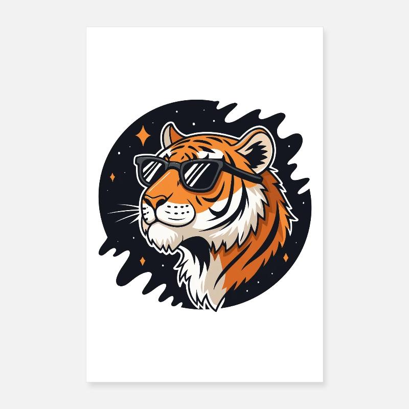 Kosmische Tigerbrille Poster 40x60 cm