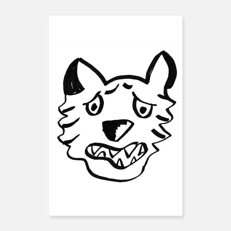 Black Wolf Graffiti Lines Poster 16" x 24" (40x60 cm)