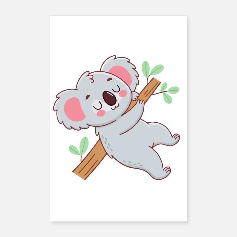 Koala câlin sur branche Poster 40 x 60 cm