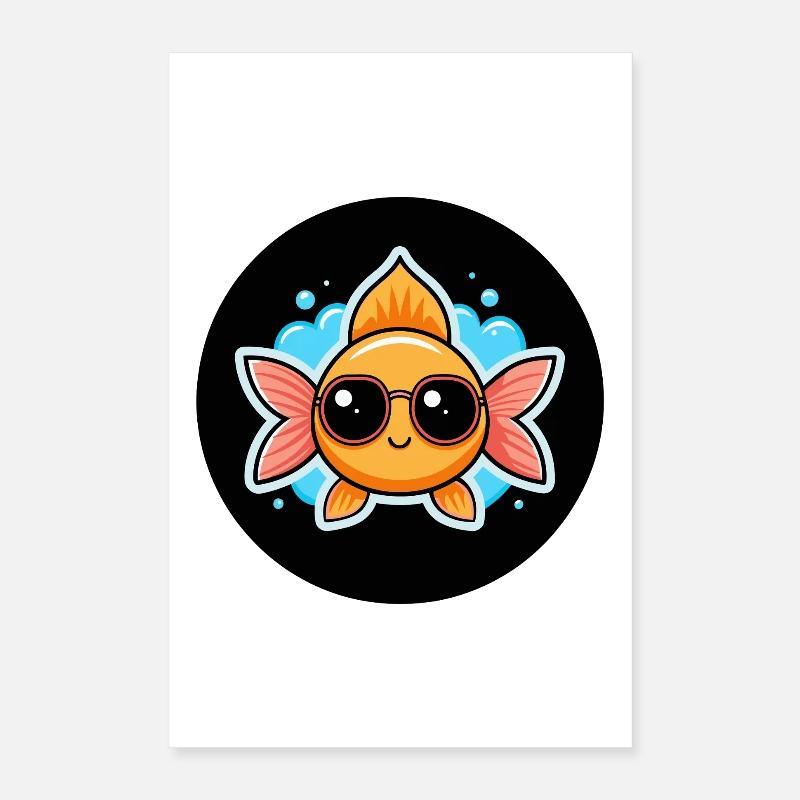 Owl Fish and Glasses Poster 16" x 24" (40x60 cm)