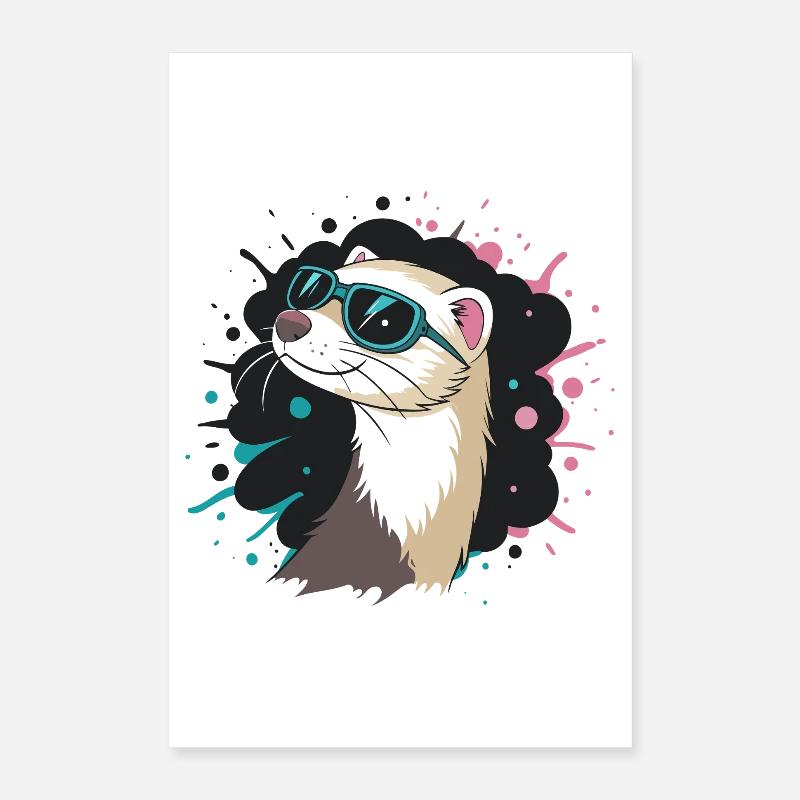 Summer otter blue glasses Poster 16" x 24" (40x60 cm)