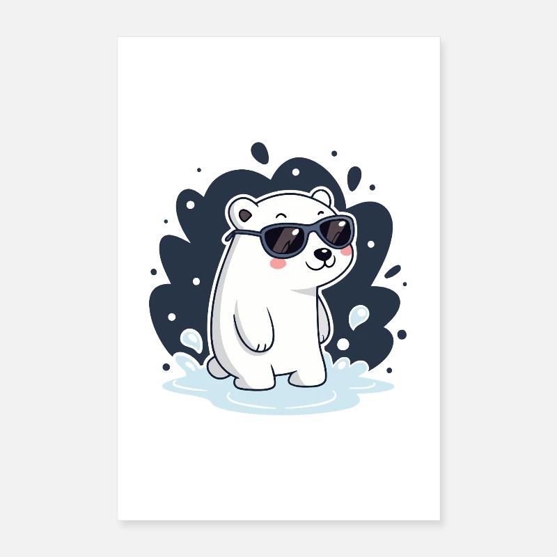 Polar Bear splash Goggles Poster 16" x 24" (40x60 cm)