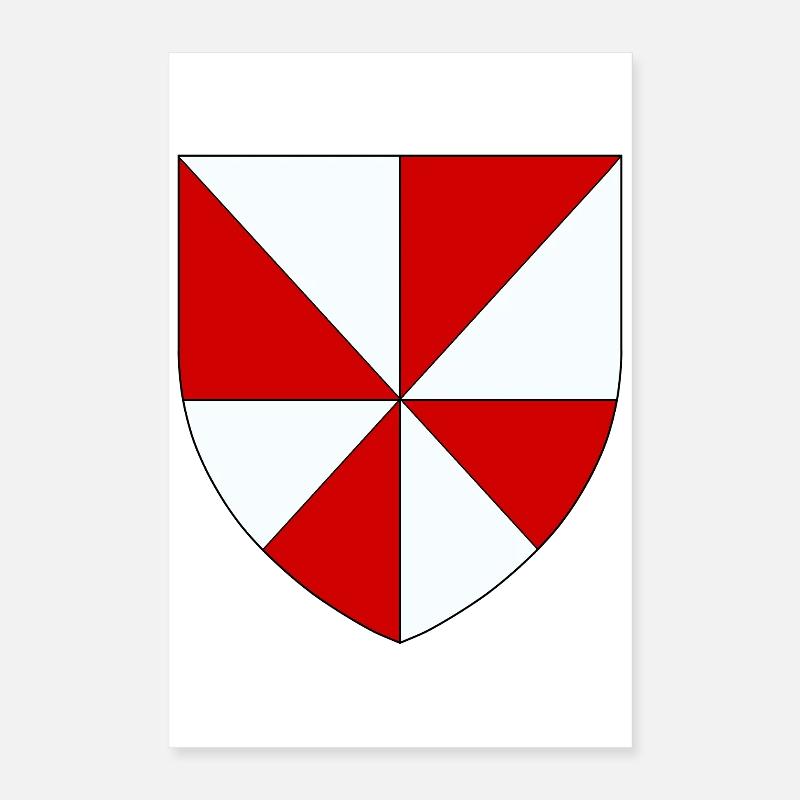 Wappen der Gâtinais - Poster 40x60 cm - Weiß