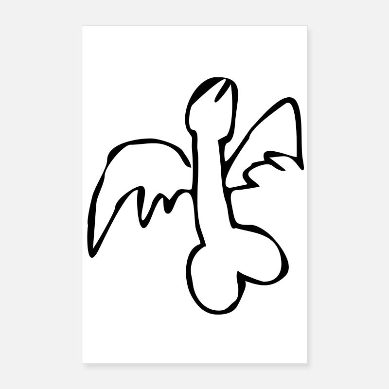 flying flying penis cock exit-shirt Poster 16" x 24" (40x60 cm)
