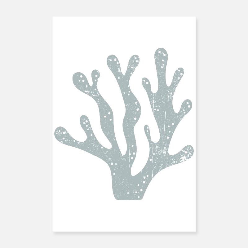 Silhouette corail azur Poster 40 x 60 cm