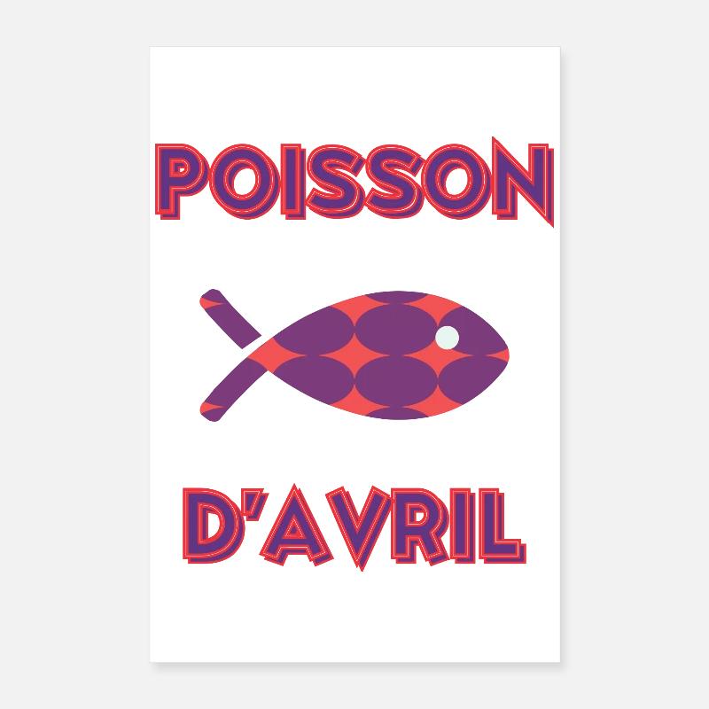 POISSON D'AVRIL Poster 40 x 60 cm