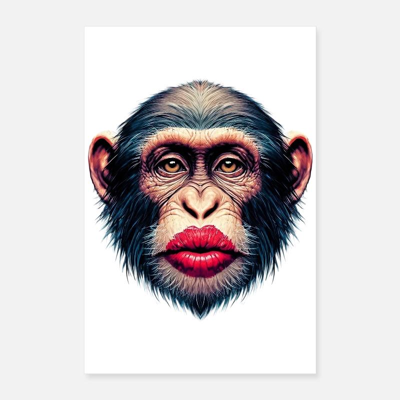 Baiser de singe Poster 40 x 60 cm