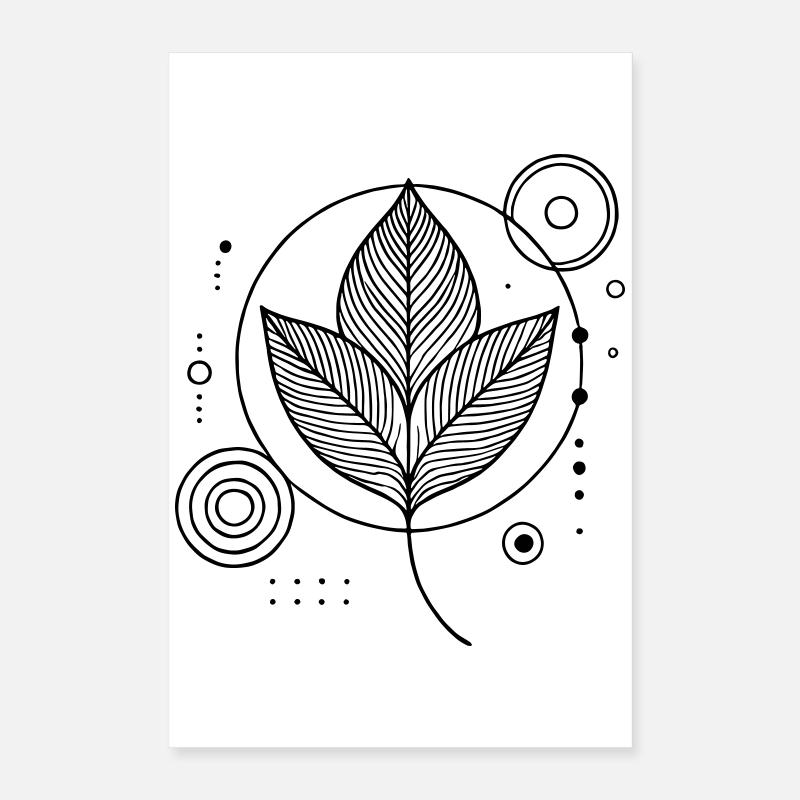 Zen Leaves – Nature meets geometry in stylish Poster 16" x 24" (40x60 cm)