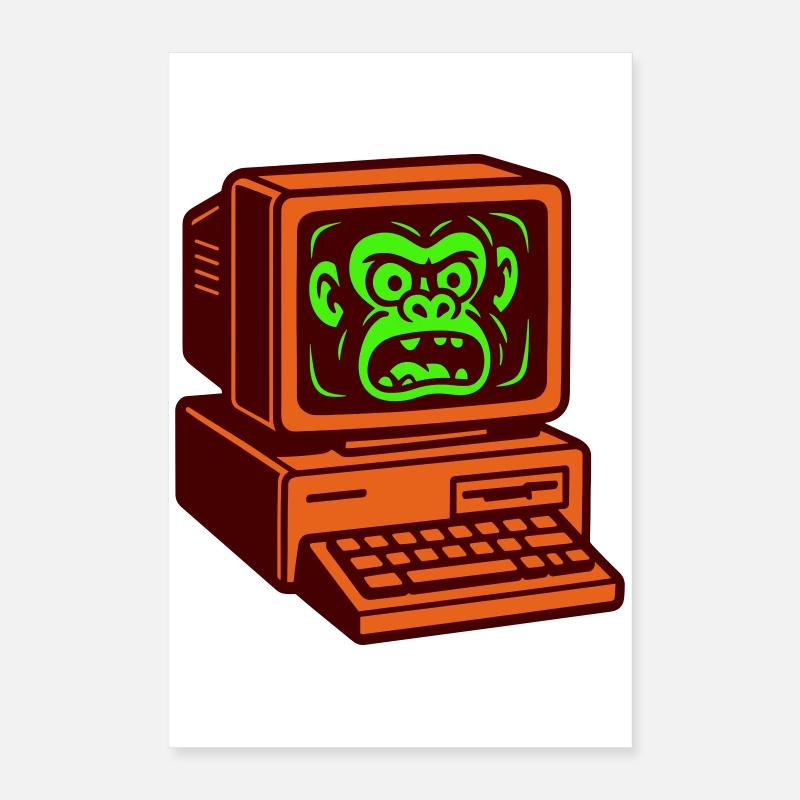 Computer-Affe Poster 40x60 cm