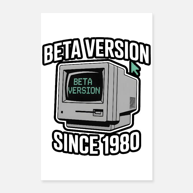 Retro Computer Beta Version Design Poster 40x60 cm
