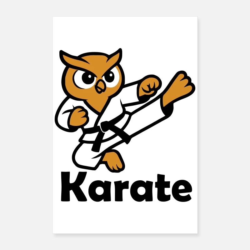 Karate Eule Poster 40x60 cm