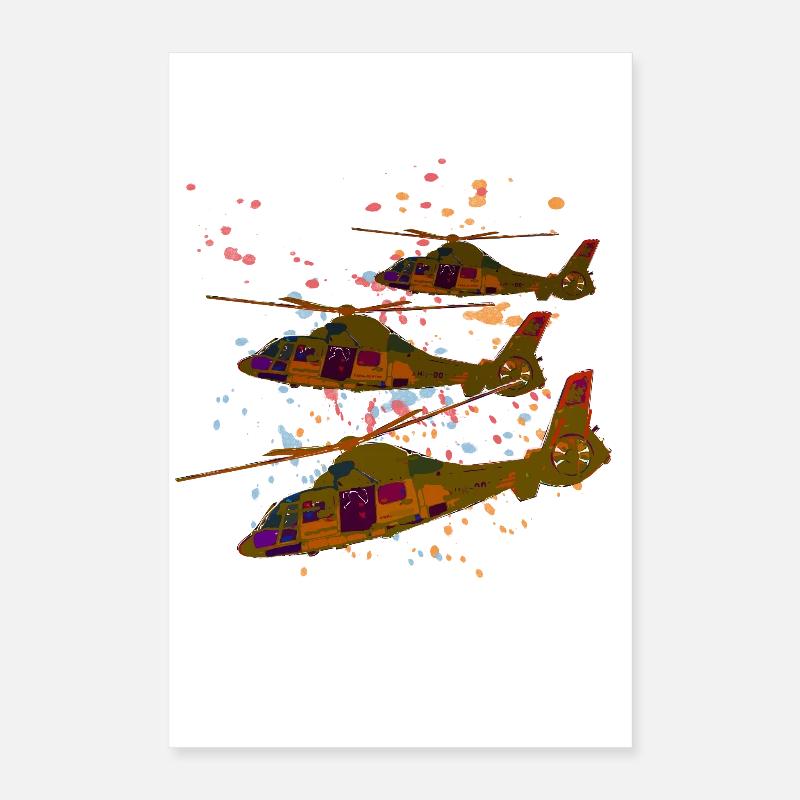 hélicoptère Poster 40 x 60 cm