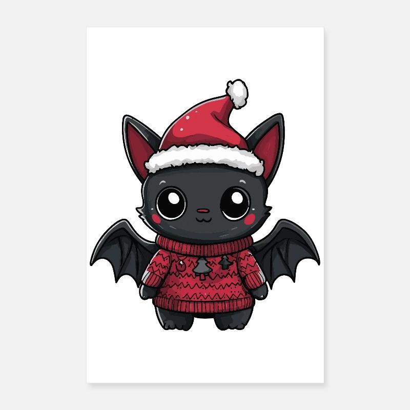 Noël de chauve-souris Poster 40 x 60 cm