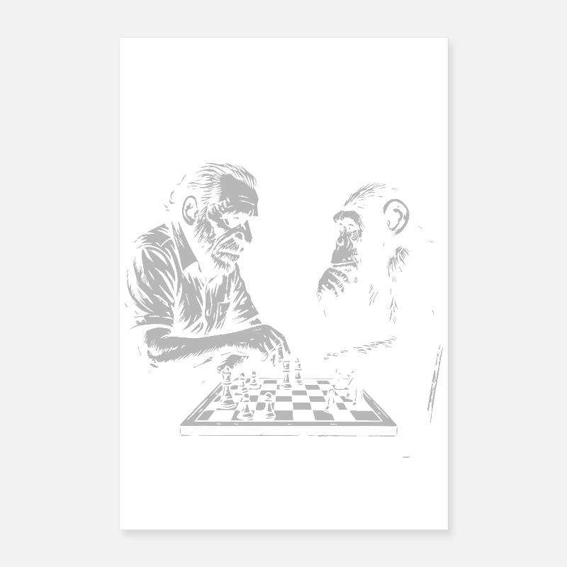 Duo d’échecs Bukowski Poster 40 x 60 cm