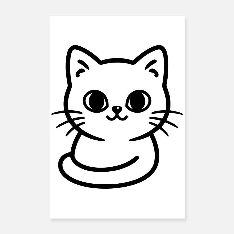 chaton mignon - chat adorable - silhouette Poster 40 x 60 cm