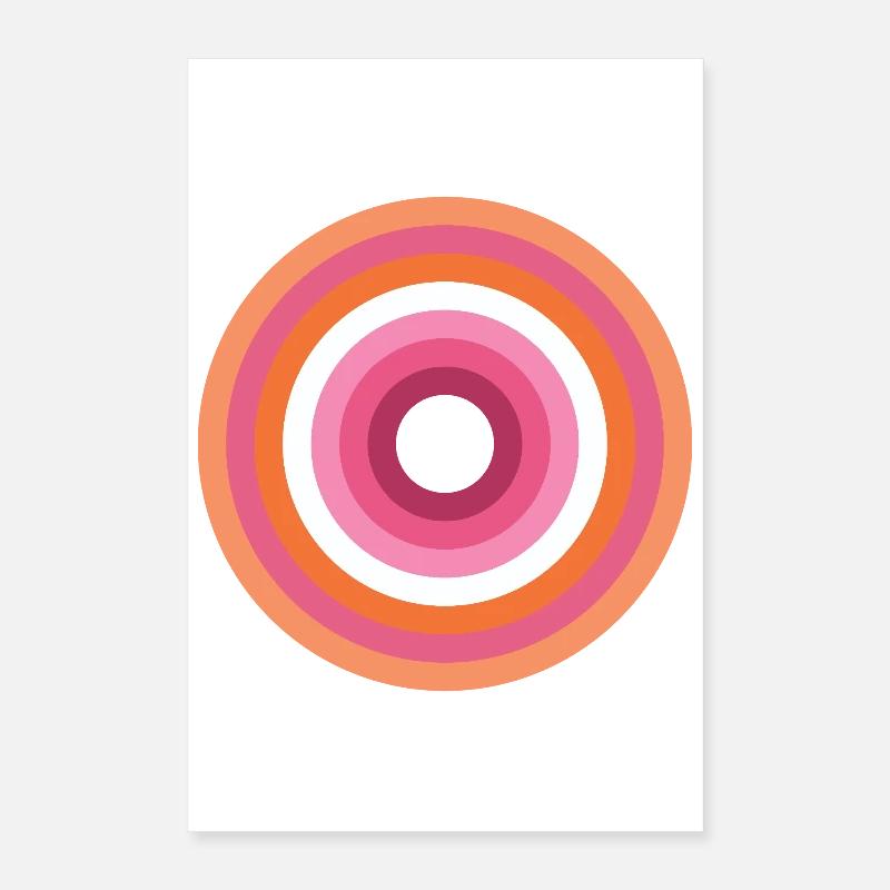Palette Concentric Ring Lesbienne LGBTQ Poster 40 x 60 cm
