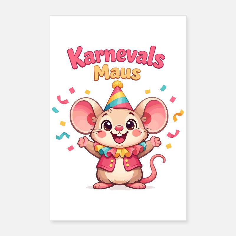 Carnival Mouse Kölsche Mädsche – Kölle Alaaf Poster 16" x 24" (40x60 cm)