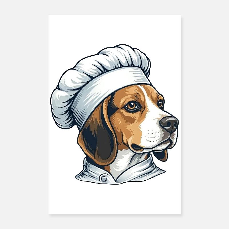 Beagle Chef – Funny Dog Chef Poster 16" x 24" (40x60 cm)