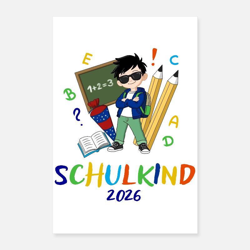 Schulkind 2026 bunt Poster 40x60 cm