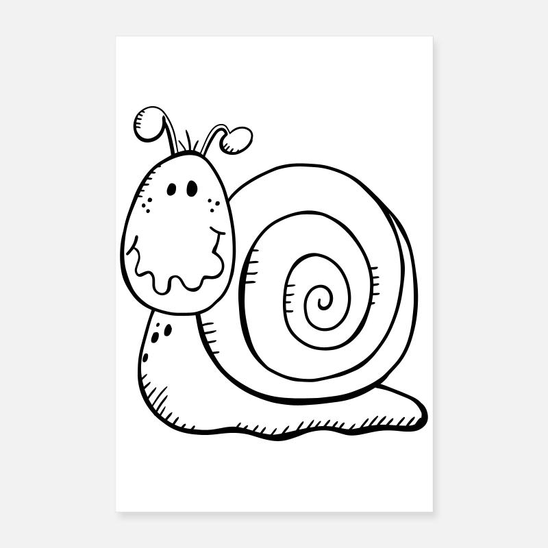 Escargot drôle Poster 40 x 60 cm