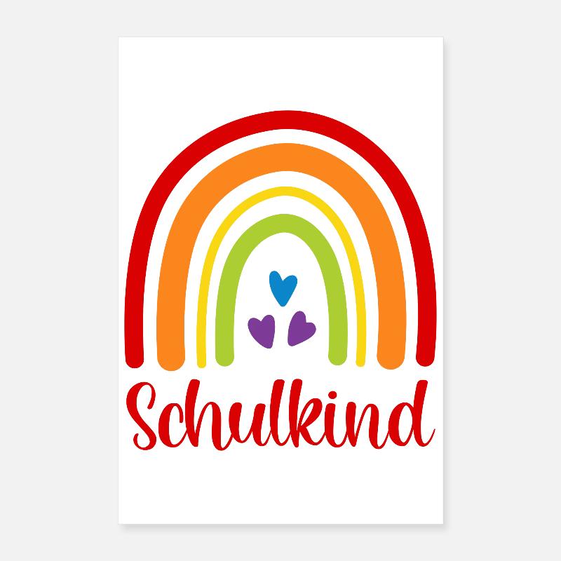 Schulkind Regenbogen Schulanfang Einschulung 2026 Poster 40x60 cm