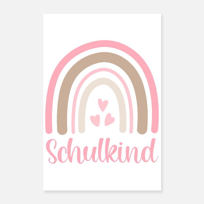 Schulkind Regenbogen Schulanfang Einschulung 2026 Poster 40x60 cm
