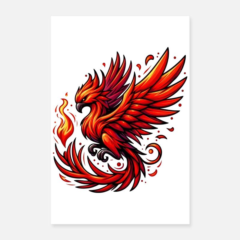 Roter Phönix Poster 40x60 cm