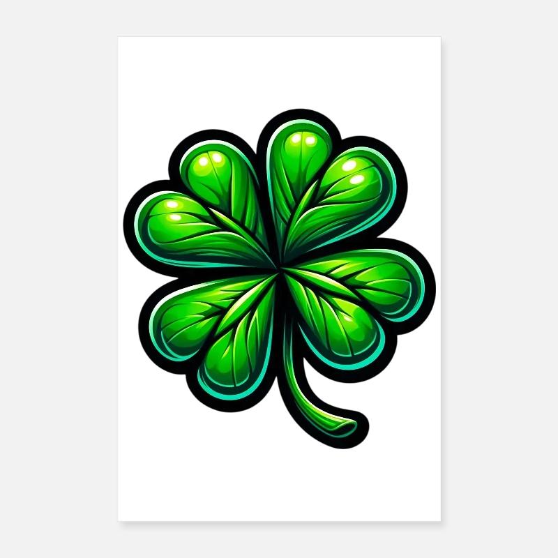 Trèfle à quatre feuilles Poster 40 x 60 cm