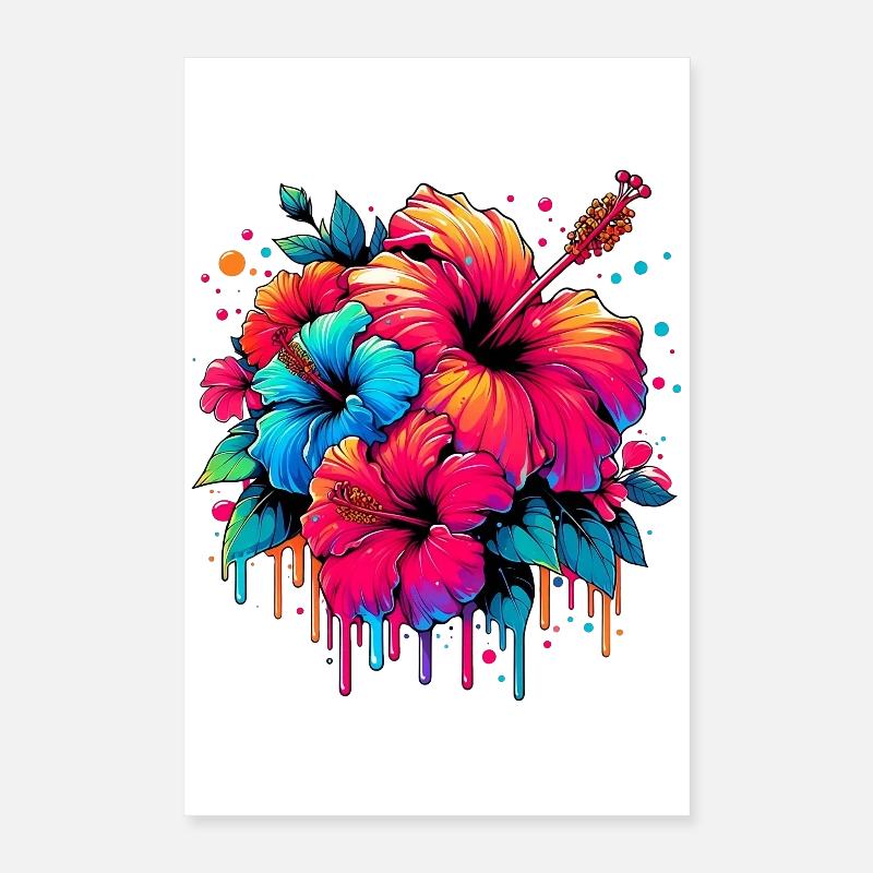 Hibiskusblüten Poster 40x60 cm