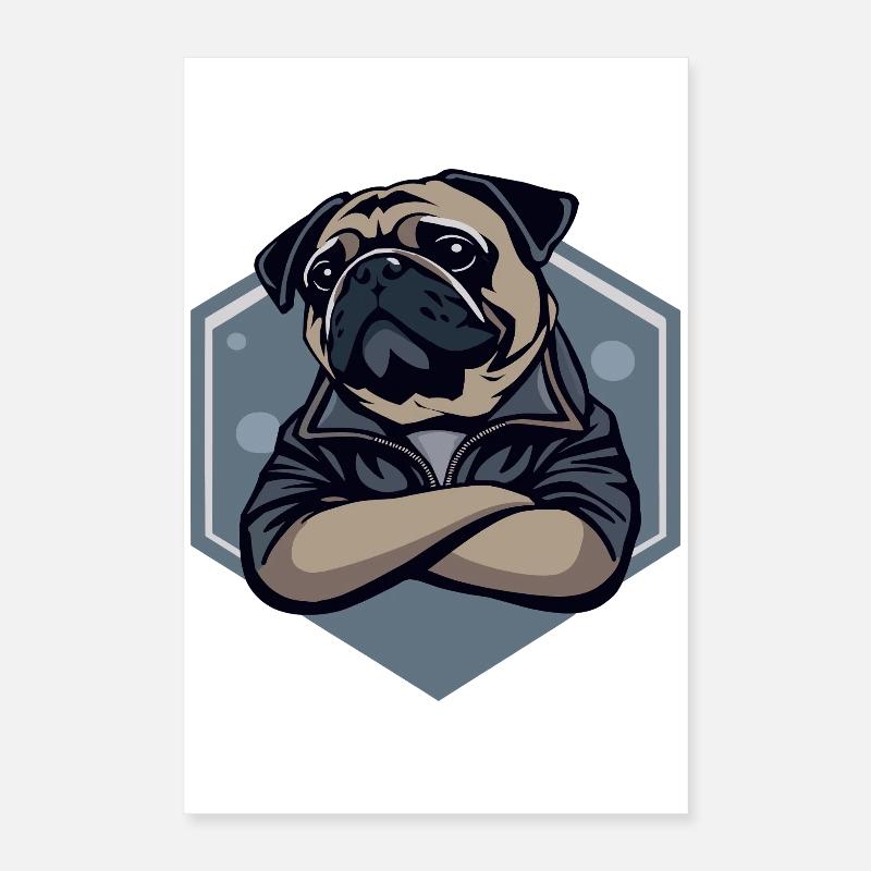 Mops Hund Poster 40x60 cm