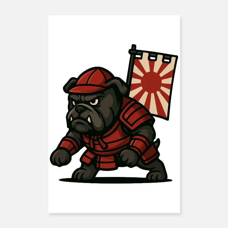 Bulldog Samurai Rising Poster 16" x 24" (40x60 cm)